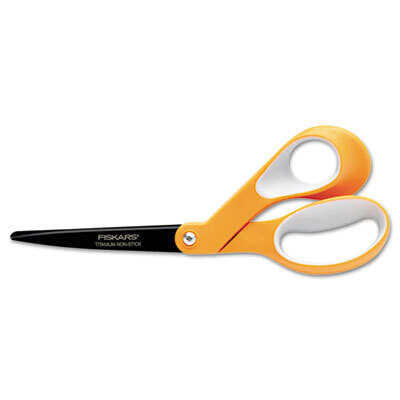 FSK01005390 Premier Non-Stick Titanium Softgrip Scissors, 8" Length, Orange/Gray