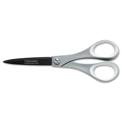 FSK01005412 Recycled Everyday Titanium Softgrip Scissors, 7" Length, Orange/Gray