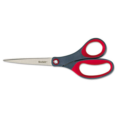 MMM1448 Precision Scissors, Pointed, 8" Length, 3-1/8" Cut, Gray/Red