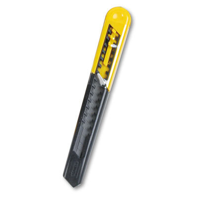 BOS10150 Straight Handle Knife w/Retractable 13 Point Snap-Off Blade, Yellow/Gray