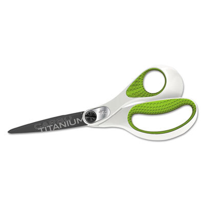 ACM16447 Carbo Titanium Bonded Scissors, 8" Long, Straight Handle, White/Green