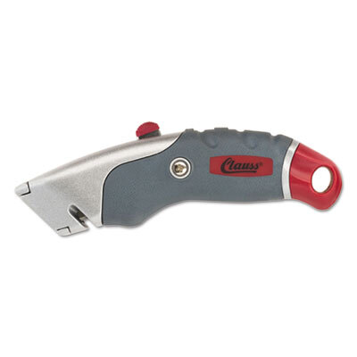 ACM18966 Titanium Auto-Retract Utility Knife, Gray/Red, 2 3/10" Blade