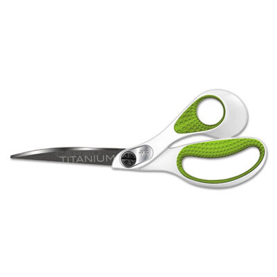 ACM16445 Carbo Titanium Bonded Scissors, 9" Long, Bent Handle, White/Green