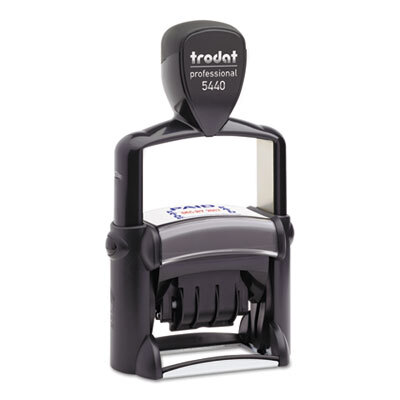 USST5444 Trodat Professional 5-in-1 Date Stamp, Self-Inking, 1 1/8 x 2, Blue/Red