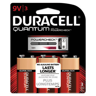 DURQU9V3BCD Quantum Alkaline Batteries w/ Duralock Power Preserve Tech, 9V, 3/Pk, 36 PK/CT