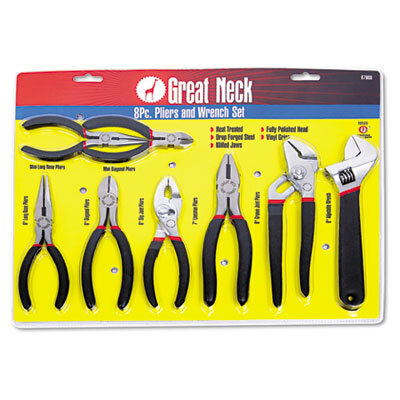 GNS87900 8-Piece Steel Pliers and Wrench Tool Set