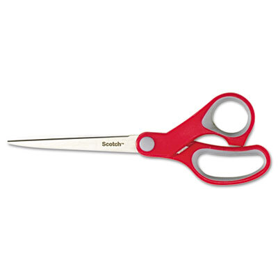 MMM1427 Multi-Purpose Scissors, Pointed, 7" Length, 3-3/8" Cut, Red/Gray