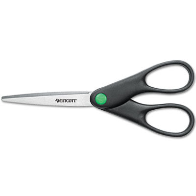 ACM44218 KleenEarth Recycled Stainless Steel Scissors, 7" Long, Black