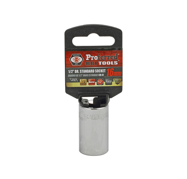 S24216 1/2" DRIVE METRIC SOCKET 16MM - 1/2" DR. 12 PT. METRIC SOCKET STANDARD