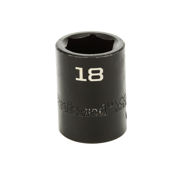 S33018 IMPACT 1/2" DRIVE METRIC SOCKET 18MM -1/2" DR. 6 PT. METRIC IMPACT SOCKET  IMPACT