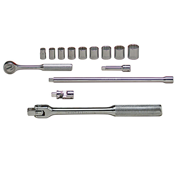 S50002 USA SOCKET MASTER SET WRT 14 PIECE 3/8" DR. SOCKET MASTER SET (SAE 12 PT) 3/8" DRIVE