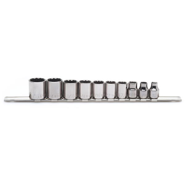S54001 USA 3/8" DRIVE STANDARD SAE SOCKET SET ARM 10 PIECE 3/8" DR. SAE 12 POINT SOCKET SET STANDARD