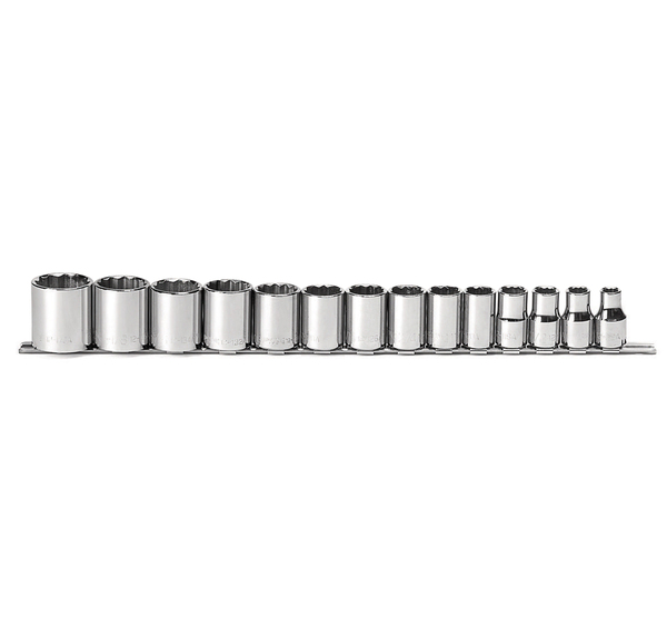 S56001 USA 1/2" DRIVE STANDARD SAE SOCKET SET ARM 14 PIECE 1/2" DR. SAE 12 POINT SOCKET SET STANDARD