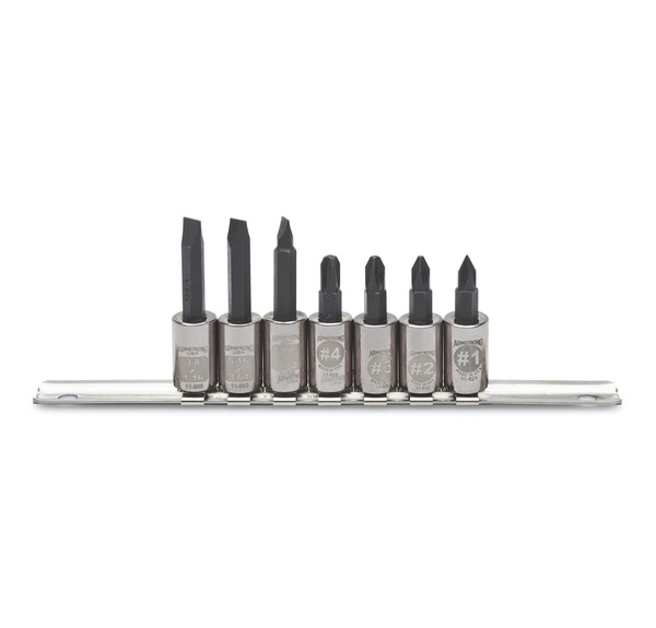 S61004 USA 3/8" DRIVE BIT SOCKET SETS ARM 7 PIECE 3/8" DR. SLOT / PHIL BIT SOCKET SET SLOT / PHIL BIT