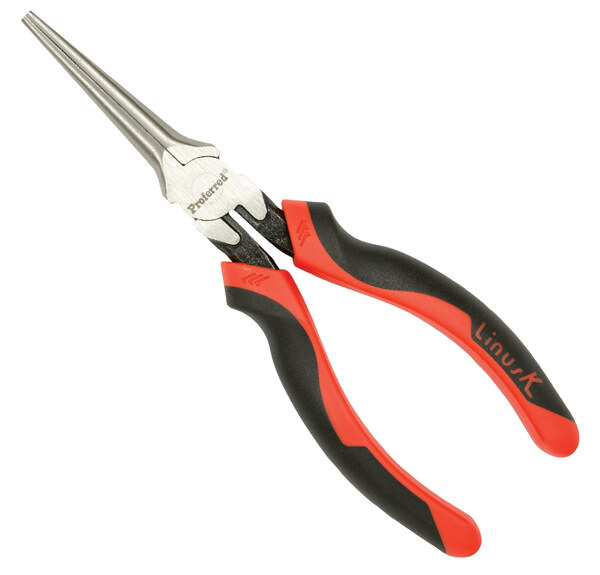 T20001 PROFERRED LONG NOSE PLIERS WITHOUT CUTTER, TPR GRIP 6" LENGTH
