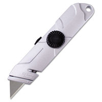 COS091479 Self-Retracting Utility Knife, Silver Metal Handle