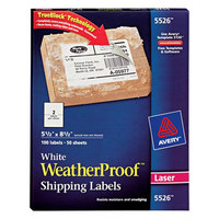 AVE5526 WeatherProof Mailing Labels w/TrueBlock, Laser, White, 5 1/2 x 8 1/2, 100/Pack