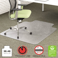 DEFCM1K112PET EnvironMat Recycled Anytime Use Chair Mat, Med Pile Carpet, 36x48 w/Lip, Clear