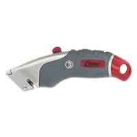 ACM18966 Titanium Auto-Retract Utility Knife, Gray/Red, 2 3/10" Blade