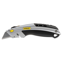 BOS10788 Curved Quick-Change Utility Knife, Stainless Steel Retractable Blade, 3 Blades