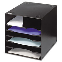 SAF3111BL Steel Desktop Sorter, Seven Compartments, Steel, 12 x 12 x 11, Black