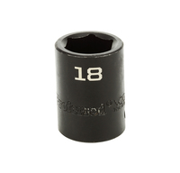 S33018 IMPACT 1/2" DRIVE METRIC SOCKET 18MM -1/2" DR. 6 PT. METRIC IMPACT SOCKET  IMPACT